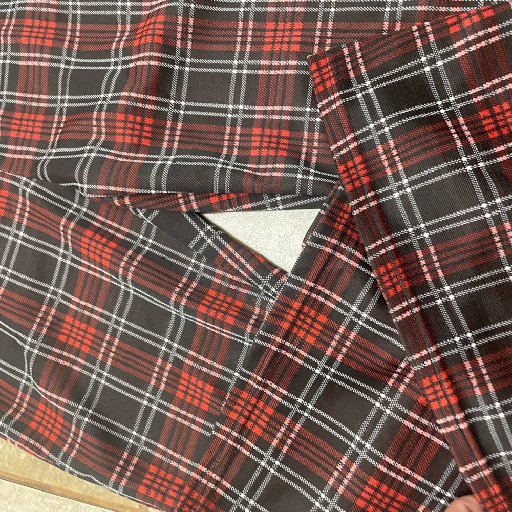 Plaid high, waisted flare pants